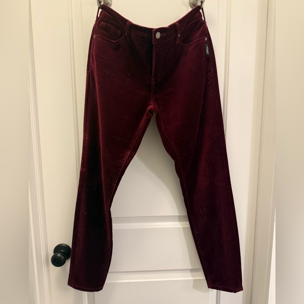 Silver Jeans Burgundy Velvet Pants